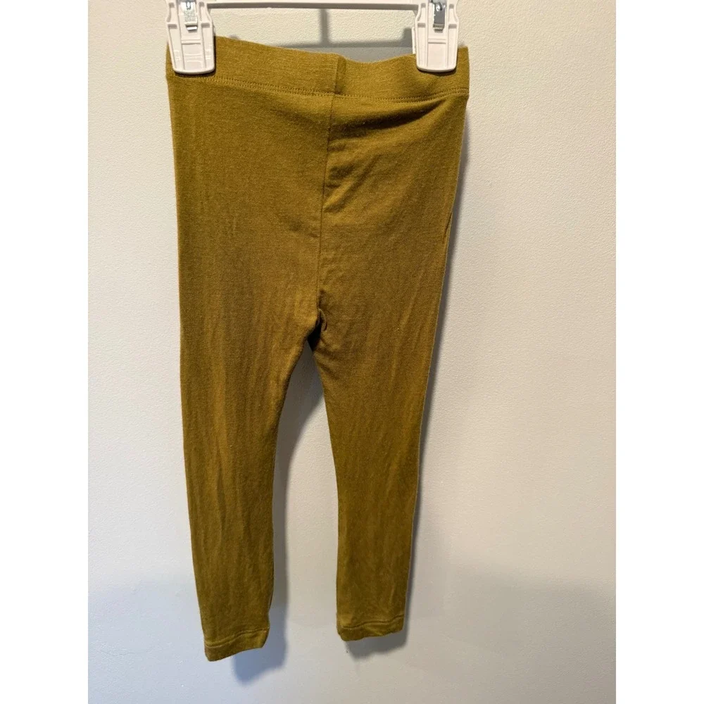 Kate Quinn Mustard Yellow Modal Spandex Leggings Toddler Girls 2T Ochre Pants